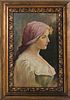A Young Beauty Antique Painting, Oil/Board
