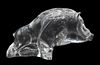 Modernist Baccarat Crystal Sculpture of a Boar
