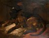 THE SLEEPING BLOODHOUND OIL PAINTING
