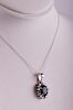 Sterling Silver & LC Sapphire Pendant Necklace