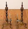 Federal Style Fireplace Andiron Pair