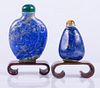Chinese 19th C Lapis Lazuli Snuff Bottles, Two (2)