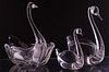 Kosta Boda Glass Swan & Glass Swan Pair