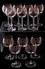 Gilded Crystal Wine Glasses, Twelve (12)