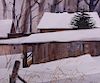 Jane Carlson Snowy Barn/ Homestead Watercolor