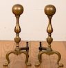 Ball Topped Andiron Pair