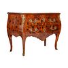 Louis XV Style Marquetry Bombe Commode