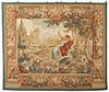 Tapestry of Pastoral Couple on Swing