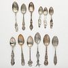 Grp: 12 Sterling Silver US Souvenir Spoons