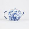Kangxi Chinese B&W Porcelain Teapot w/ Lotus Petals