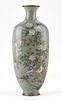 Japanese Meiji Cloisonne Vase w/ Birds & Flowers 14"