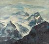 Uffelman "Untitled (Mountain Scene)" Oil on Canvas
