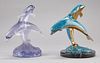Robert Wyland Bronze and Acrylic "Children of the Sea" Dolphin Sculptures