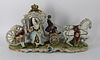 Large Dresden Porcelain Horses And Carriage.