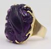 JEWELRY. Signed Eve 18kt Gold and Amethyst Ring.