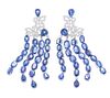 Luxury Blue Sapphire & Diamond 18k Gold Earrings