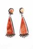 Navajo Gilbert Tom Silver Spiny Oyster Earrings
