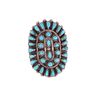Navajo Old Pawn Petit Point Turquoise Ring 1930's