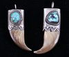 Navajo Sterling Bear Claw & Turquoise Pendants