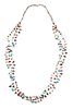 Three Strand Bead Heshi & Polished Stone Necklace