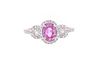Art Deco Pink Sapphire Diamond & 14k Gold Ring
