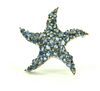 14K & Blue Topaz Starfish Brooch Pin