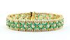 Effy 14K Diamond and Emerald Bracelet
