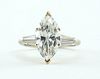 2.94 ct. Marquise Cut Diamond Engagement Ring