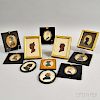 Eight Framed Silhouettes and Three Portrait Miniatures