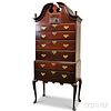 Queen Anne-style Stained Cherry Bonnet-top High Chest