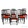 Assembled Set of Eight Federal-style Inlaid Mahogany Dining Chairs