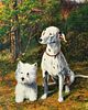 American School, 20th Century       Portrait of Two Dogs.
