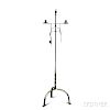 Wrought Iron and Brass Adjustable Floor Candlestand