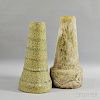 Two Ceramic Conical Pedestals