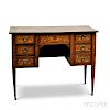 Italian Neoclassical Walnut Veneer Marquetry Desk
