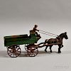 Polychrome Cast Iron Horse and Wagon