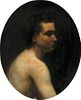 School of William Etty, Br. 1787-1849, Figure in Profile, Oil on paper laid to canvas, framed