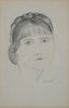 Robert Laurent, Am. 1890-1970, Head of a Woman, Pencil on paper, framed