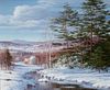 Carl Wuermer, Ger./Am. 1900-1983, "Brook In Winter", Oil on canvas, framed
