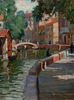 Aldro Thompson Hibbard, Am. 1886-1972, Venetian Canal, 1915, Oil on canvas, framed