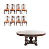 Comedor. SXX. De la marca Galerías Chippendale Elaborado en madera. Consta de: mesa y 8 sillas Mesa con cubierta circular.