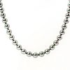 Majorica Spain Black Pearl Necklace with Silver 925 Clasp