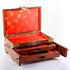 Vintage Chinese Brass and Wood Jewelry Box