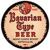 1947 Bavarian Type Beer 4Â¼ inch coaster PA-MTCBN-2 Pottsville, Pennsylvania