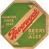 1937 Beverwyck Beers And Ales Octagon 4Â¼ inch coaster NY-BEV-19 Albany, New York