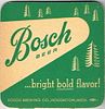 1958 Bosch Beer 3Â½ inch coaster MI-BOSCH-1 Houghton, Michigan