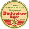 1939 Budweiser Beer 4Â¼ inch coaster AB-1344 Saint Louis, Missouri