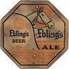 1936 Ebling's Beer/Ale 4 inch Octagon Coaster NY-EBLG-3 New York, New York