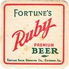1936 Fortune's Ruby Beer 3Â½ inch coaster IL-FOR-5 Chicago, Illinois