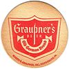 1950 Graupner's Beer 4Â¼ inch coaster PA-GRAU-7 Harrisburg, Pennsylvania